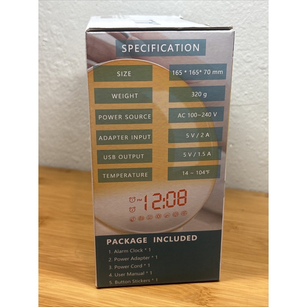 Smart Wake-Up Light Alarm Clock JALL UPGRADE 7 Colors New in Box - Picture 4 of 4